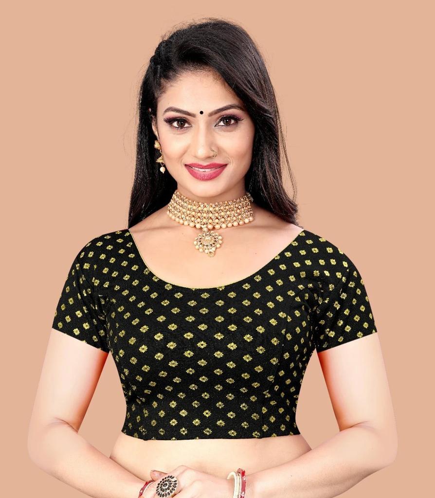 Bellissimo Choli da Donna Stampato Designer Indiano Pronto da Indossare Blusa a Mezza Manica