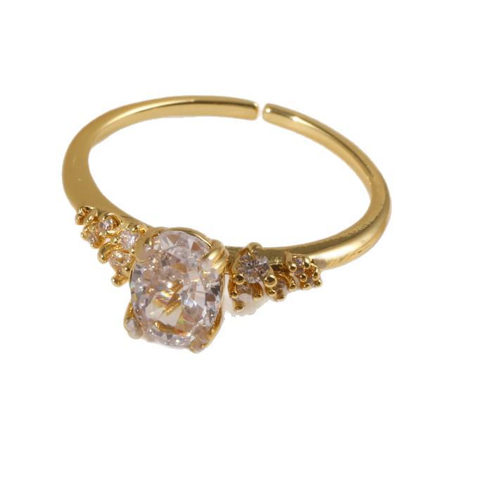 Κομψό Δαχτυλίδι Ζιργκόν Επιχρυσωμένο για Γυναίκες - Μοντέρνο, Εξαιρετικό και Απλό Σχέδιο