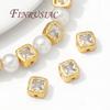 8mm 18K Gold Plated Square Spacer Bead For Jewelry Making,Zircon Bead For Bracelets,Separators For Beads,DIY Beading Accessories