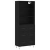 VidaXL Buffet haut Noir 69,5x34x180 cm Bois d'ingénierie 3189374