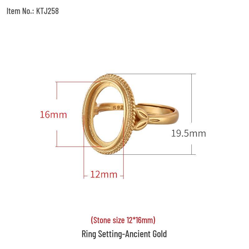 

Кольцо из серебра 925 пробы ручной работы с инкрустацией овальным янтарем и бирюзой, 12x16 мм Adjustable Open Size