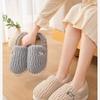 Cotton Slippers for Women, Autumn and Winter, Indoor Home, Anti Slip Plush Bag with Added Velvet Heel, Cotton Shoes for Men