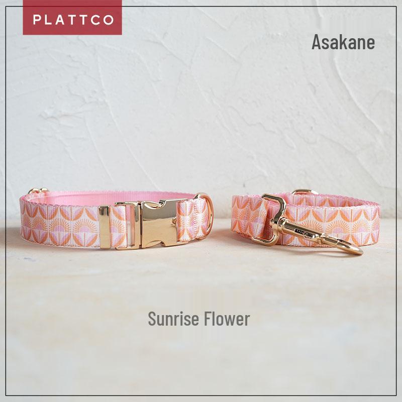 PLATTCO Soft & Comfortable Dog Collar and Leash Set with Metal Buckle - PDC350 Extra Small
