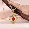 Light Luxury Natural Garnet Gemstone Jewelry Set S925 Silver Pendant Necklace Earring Fine Jewelry Women's Anniversary Gifts