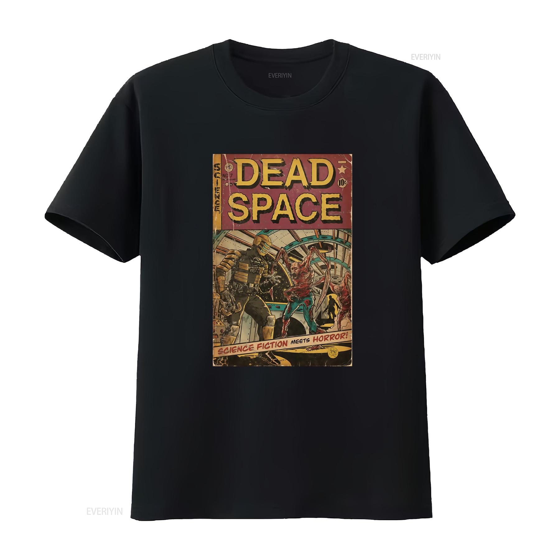 

Dead Space Science Fiction Horror Comic Cover Fan Art Classic T Shirt vintage Washed Top For Everyday Wear Slightly Casual 4XL