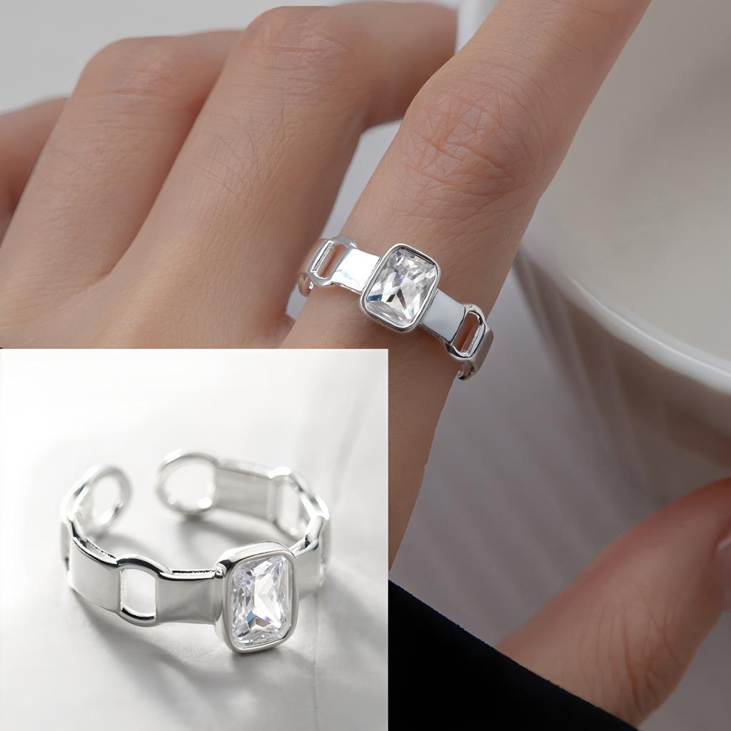 PANJBJ 925 Sterling Silver Golden Flower Rings For Women Drip Glaze Plant Irregular Adjustable Sweet Jewelry Gift Dropshipping