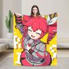 Kasane Teto Fleece Throw Blanket Cartoon Vtuber Blankets for Sofa Car Warm Bedding Throws,