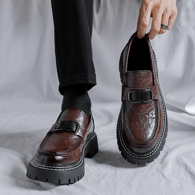 Модные весенние и осенние мужские рабочие туфли в британском стиле — фото 3