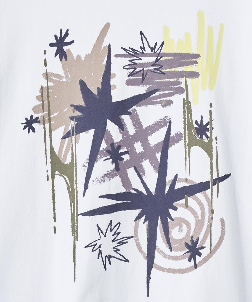 GAKKAI UNIONS Star Scribble Short Sleeve T-Shirt White