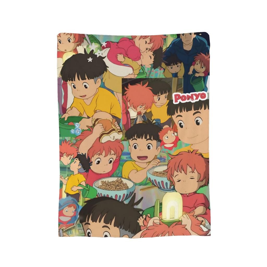 P-Ponyo Anime Film Blanket Super Soft Cozy  Throw Blankets for Couch 50x60 Inch Multi-size Quilt