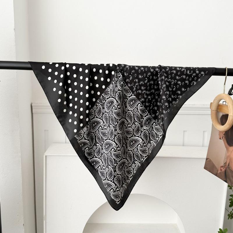 Polka Dot Silk Scarf Square Scarf High-end New Versatile Decorative Scarf Scarf Scarf Neck Cashew Flower Scarf Shawl Can Be Used As a Tube Top
