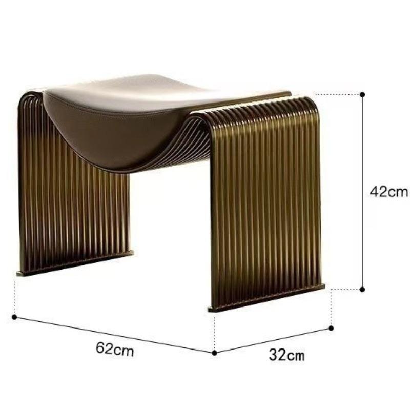 

Household Shoe Changing Stool Luxury Dressing Makeup Stool Modern Comfortable Hallway Ottoman Living Room Furniture Chair золотистый