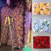 Realistic Artificial Flower Wall Panels 60X40cm Rose Wedding Background  Birthday Party