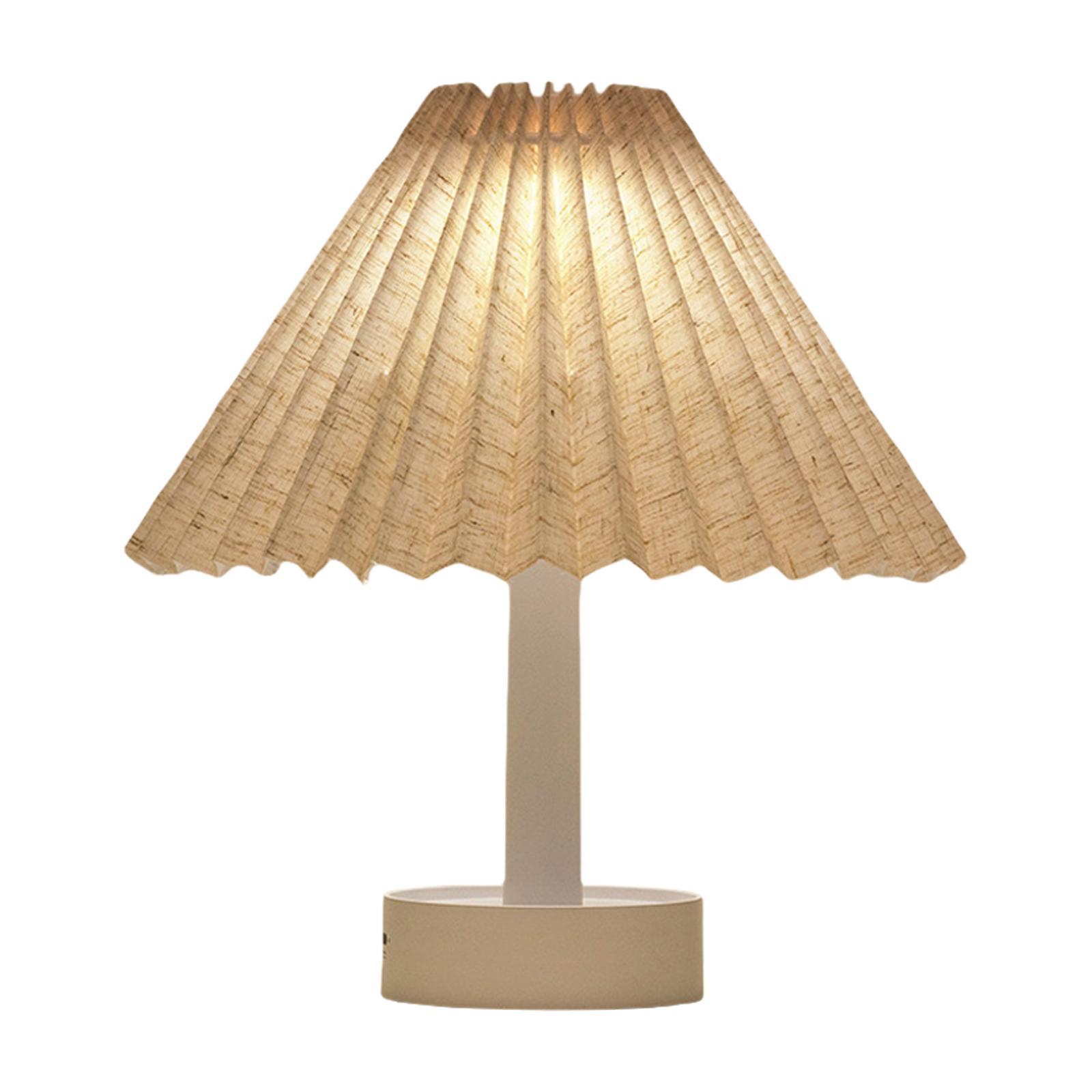 

Pleated Shade Table Lamp in Warm Light Button Control for Bedrooms Offices and Living Rooms