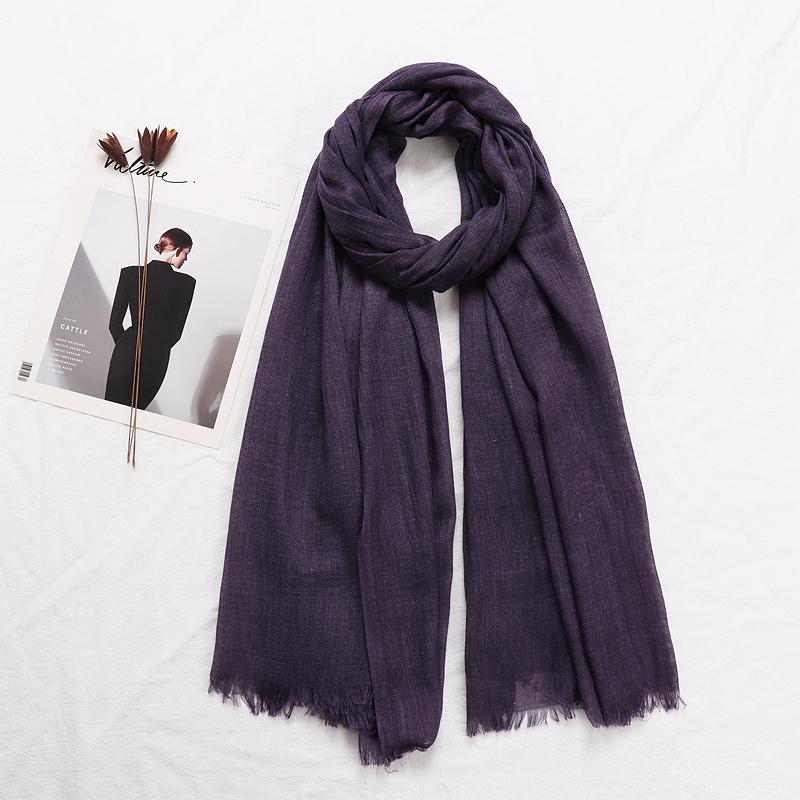 105*190cm One Piece Women Oversize Solid Plain Scarf Shawls Head Wraps Viscose Cashmere Muslim Frayed Hijabs Pashmina