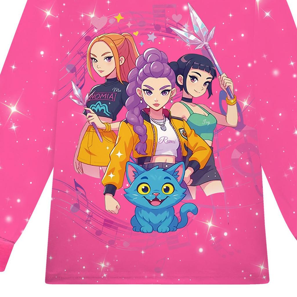 Neues Mädchen Home Fashion Niedlich Farbbedruckt Hexenjagd Gruppe Herbst Winter Langärmelig Lange Hose Rundhals Pyjama Set