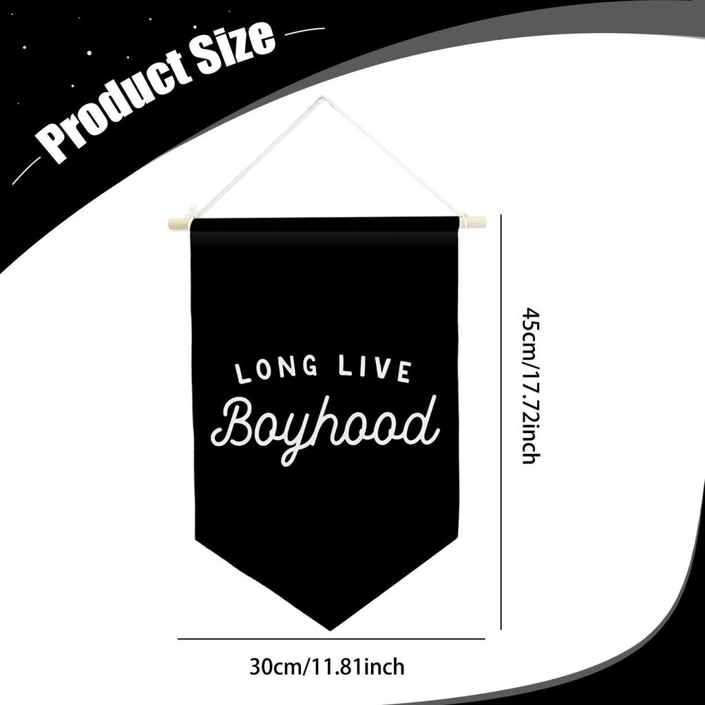 Boyhood Banner Wall Hanging Flag Display Unique Decoration Triangle for Room Nursery