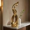 Abstract Human Figure Sculpture Looped Cutout Modern Resin Tall