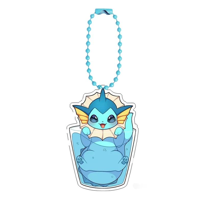 Pokemon Glaceon Sylveon Leafeon Eevee Self-Control Acrylic Cartoon Key Buckle Pendant Anime Classics Game Collection Gift Toys