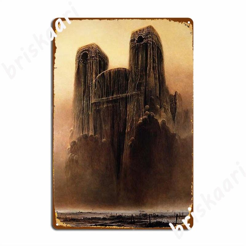 Beksinski Art Prints Poster Metal Plaque Club Pub Garage Classic Wall Plaque Tin Sign Posters 20X30CM