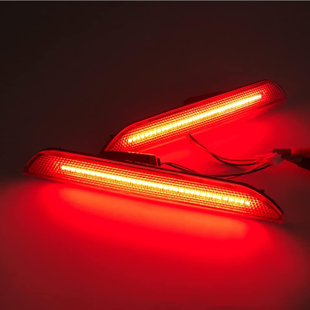 2pcs Rear Fender Side Marker Light Car Led Turn Signal Lamp Red Lens Red