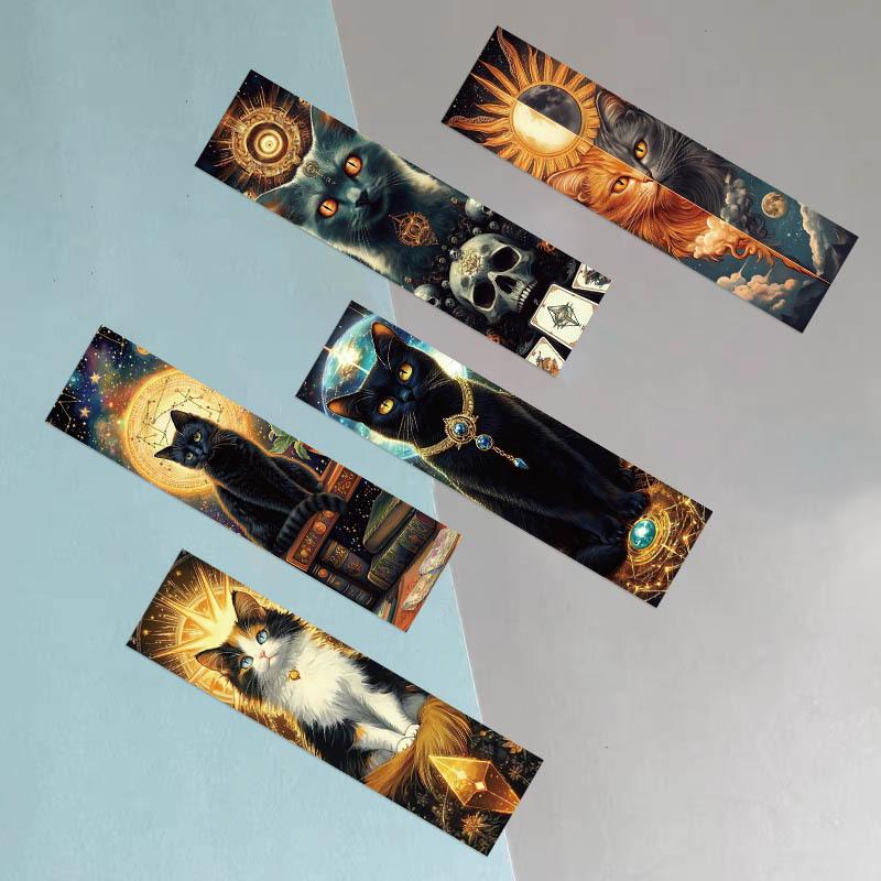 5/30PCS Cartoon Cat Tarot Cards Bookmark for Pages Books Readers Handheld Creative Materials Stationery Supplies