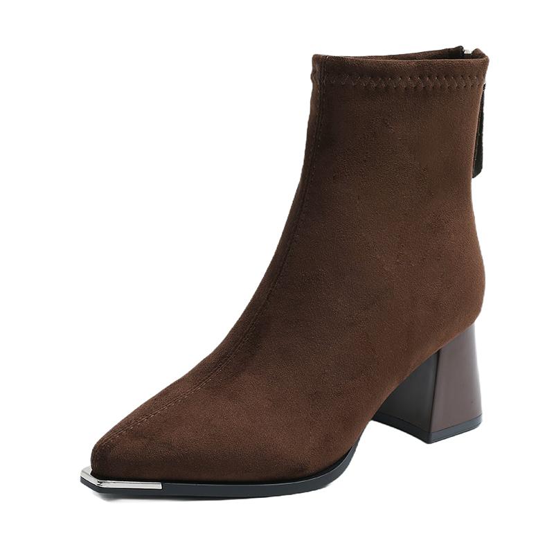 Fashion Aphixta Suede Upper Fringe Dec Women Ankle Boots 10cm High Heels Platform Woman Shoes Chunky Heel Lace Up Fashion Ladies Shoes