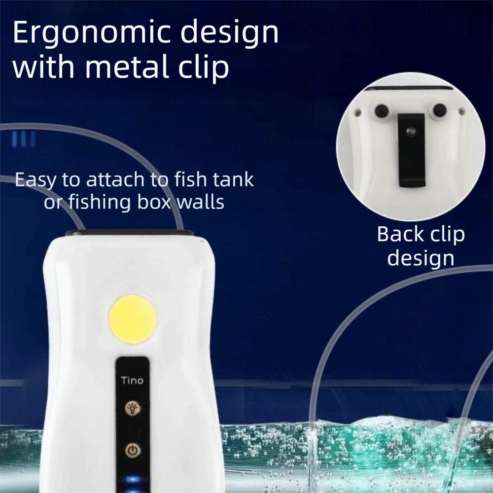 USB Rechargeable Fishing Oxygen Pump Energy Efficient 2/4 Holes Fish Tank Aerator Real-time Power Display Aquarium Air Pump