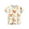 Kids Animal Print Crew Neck Short Sleeve Casual Loose Fit T Shirt Top Soft Comfortable Fabric Suitable for Daily Wear and Playtime