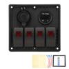 4 Gang Rocker   Panel 5Pin with Voltmeter 4.8A Dual USB Fast Charging Slot   for Car RV Yacht