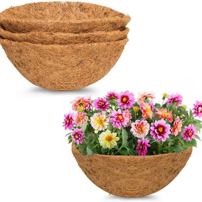 Hanging Basket Coco Liners Replacement 100% Natural Round Coconut Coco Fiber Planter Basket Liners Hanging Basket Flowers Vegetables