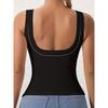 Women's Ribbed Scoop Neck Tank Slim Fit Sleeveless Shapewear Cami  Casual Daily Basic Top