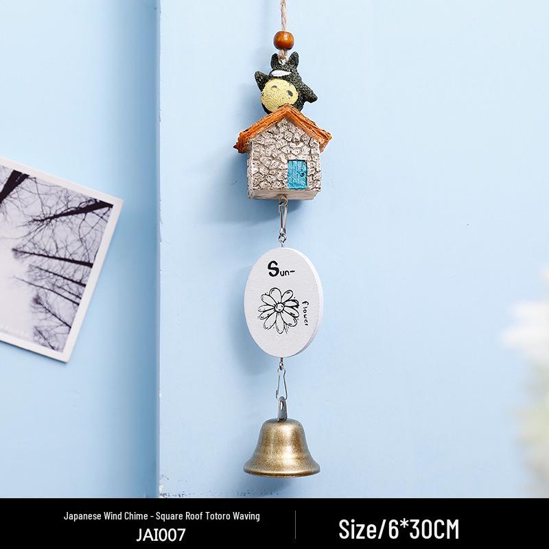 Totoro Ceramic Wind Chime Ornament - Cute Japanese Wall Decor for Girls' Bedroom