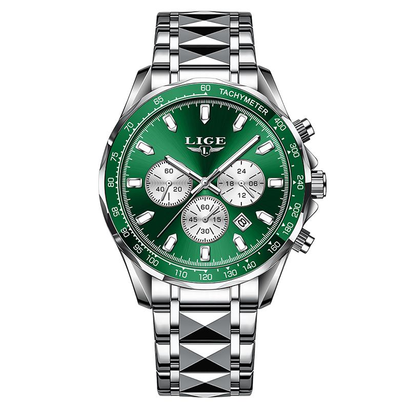 LIGE Top Luxury Man Watch New Waterproof Luminous Calendar Watch Men Quartz Wristwatch Chronograph Watches for Men Reloj