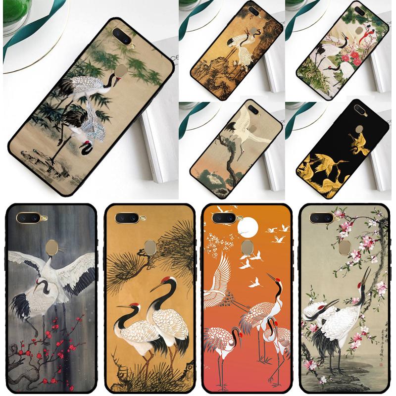 Red-crowned Crane Bird Phone Case For Oppo A18 A38 A58 A78 A98 A40 A60 A80 A91 A15 A17 A74 A94 A54 A57S A16 A76 A96