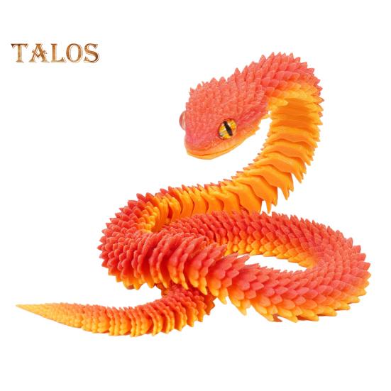 

Игрушка змея, напечатанная на 3D-принтере, 60 см, настольная шарнирная змея с гибкими суставами, игрушка-фиджет для снятия стресса, подарок для любителей животных 60 cm C