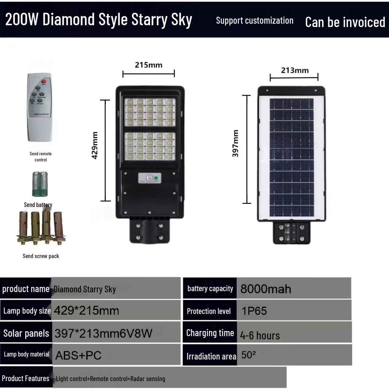 

Double-Cup Solar LED Outdoor Courtyard and Road Light - High Brightness Engineering Model