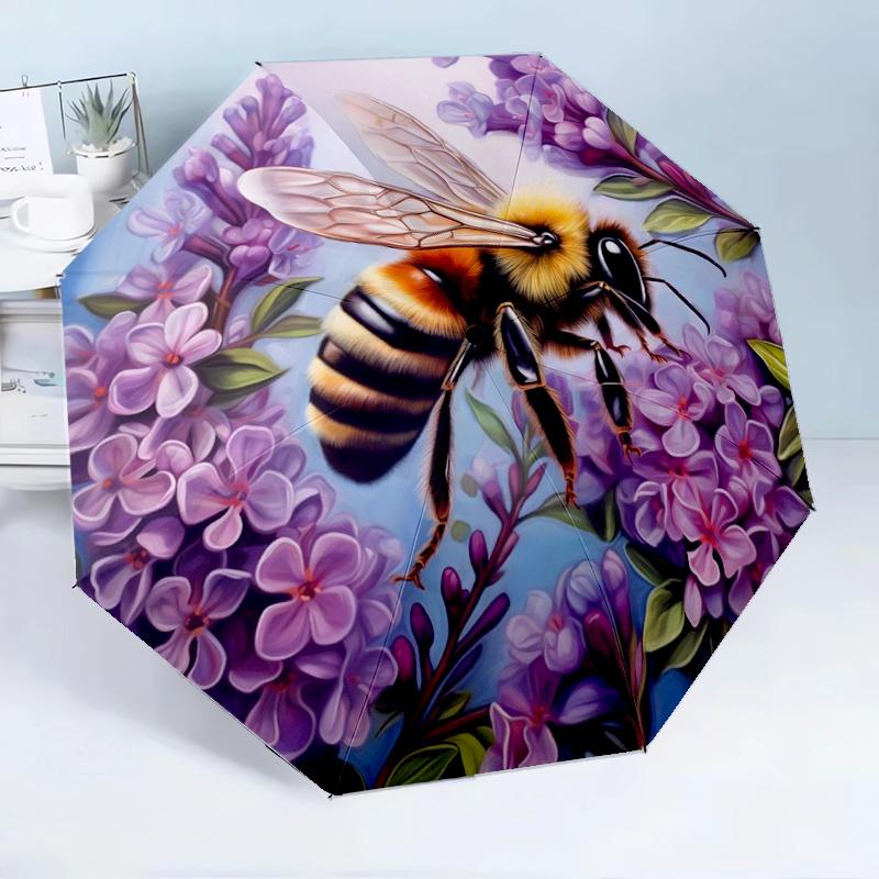 Bee Yin Yang Harmony 8-Frame for Travel, camping, Casual Lightweight Portable Umbrella, Essential for every family Holidays Birthday Gift