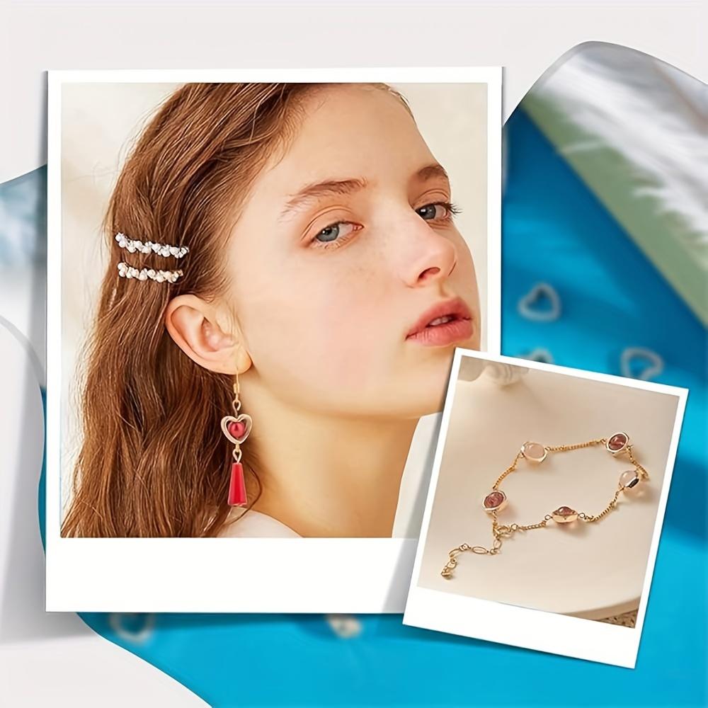 50/100/200pcs Peach Heart Shaped Heart-shaped Double Hole CCB Interval Bead Romantic Hollow Peach Heart Pendant DIY Necklace Bracelet Accessories