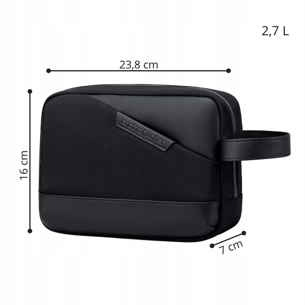 Men's Black Waterproof Compact Stylish Modern Functional Hand Pouch 2.7 L Arctic Hunter K00691black