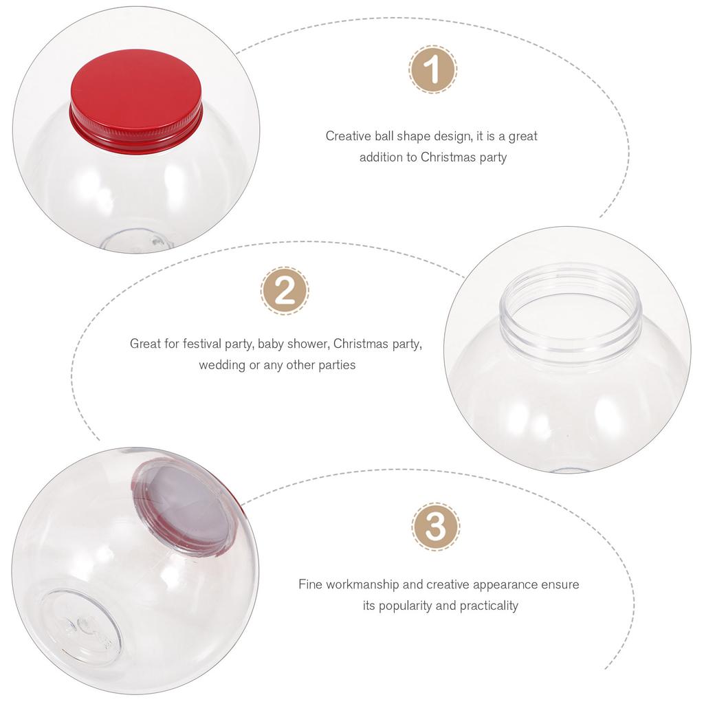 5Pcs Round Candy Jar for Christmas Party Favors Treats Storage Container Gift Packaging Box Holiday Dessert Display