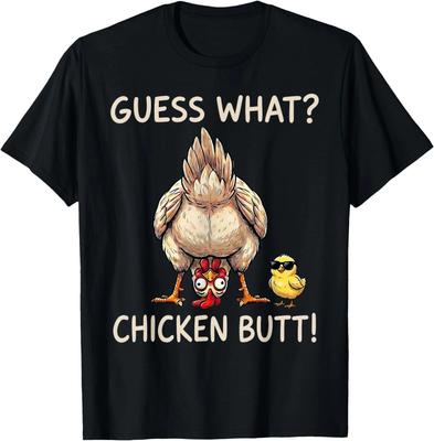 Funny Chicken Graphic Tee Men Chicken Butt T-Shirt