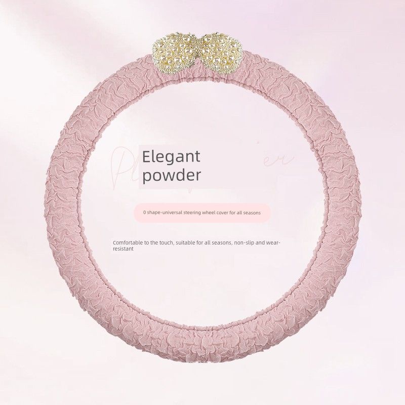 2025 New Arrival Pearl Car Steering Wheel Cover Universal Grip Cover Suitable for Four Seasons Women