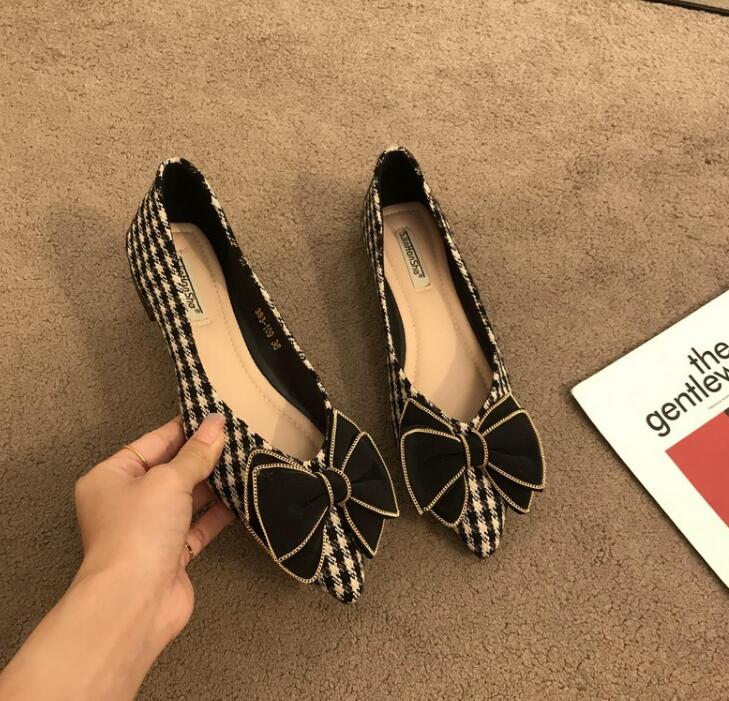 Fashion Flat Shoes for Women 2025 New Butterfly Bow Big Size Pointed Toe Shoes for Women Flat Spring and Autumn Work Shoes Loafers Women