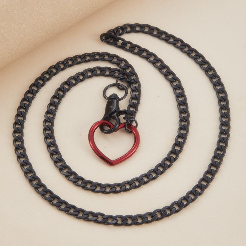 

Punk Style Cuban Chain Heart-shaped Women s Necklace, Personalized and Creative Y2k Holiday Party Accessories