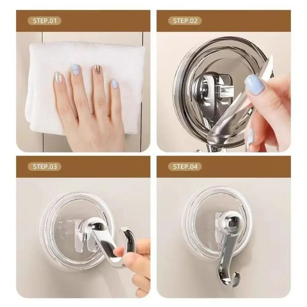New Bathroom Kitchen Suction Cup Hooks Traceless Adhesive Hang Towels/Clothes Shower Hooks Reusable Clothes Hook