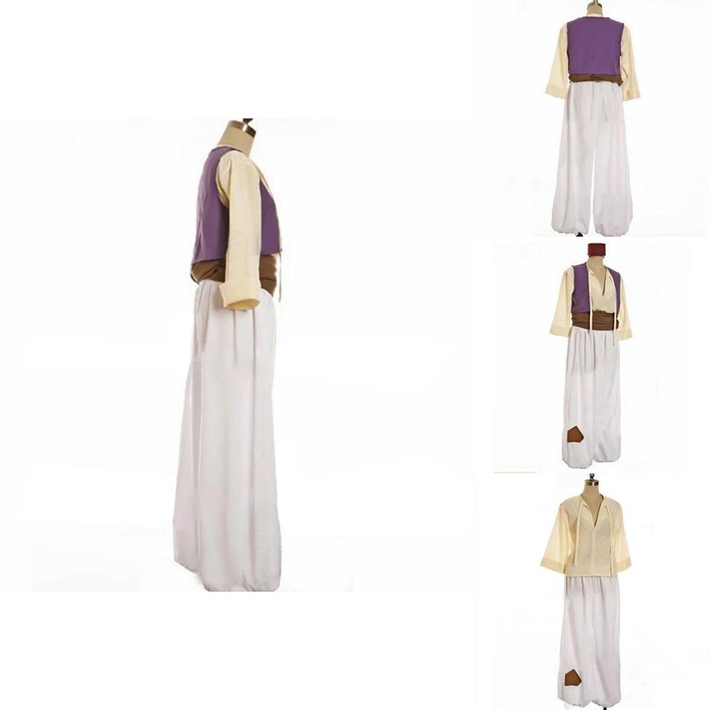 Enchanting Mens Adult Prince Aladdin Cosplay Costume Outfit With Elegant Hat