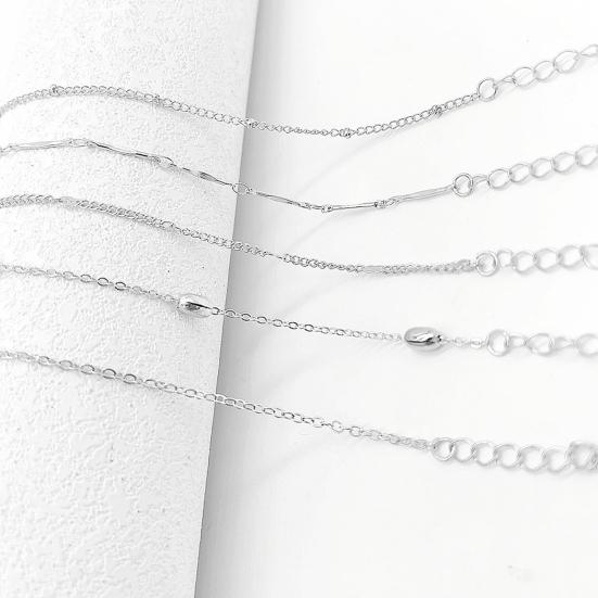 5 Pçs/Conjunto Mulheres Tornozeleiras Empilháveis Camadas Corrente Oca Comprimento Ajustável Estilo Simples Decoração Tornozelo Jóias Festa Praia Corrente Tornozelo Diário