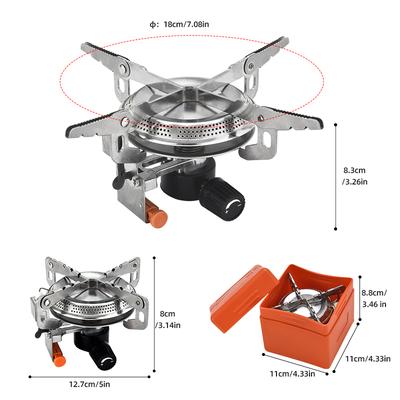 Windproof Camping Gas Stove Foldable Backpack Electronic Stove Head Outdoor Cooking Picnic