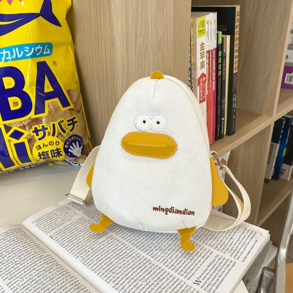 Korean Style Funny Chick Crossbody Bag Canvas Cute Handbag Creative Small Messenger Bag  Women